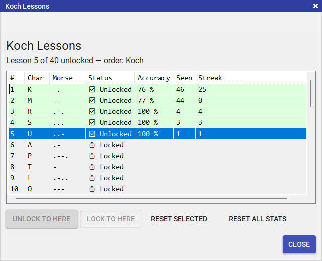 Morse Trainer with lessons