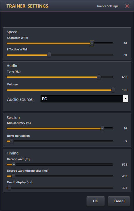 Advanced Trainer settings