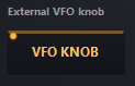 Einstellung External VFO knob mit eingeschaltetem Button VFO KNOB