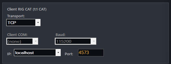 Client settings — rigctld proxy and TS2000 emulator
