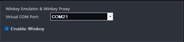 Client settings — Winkey Emulator and Winkey Proxy card