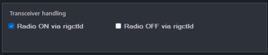 OpenShack Radio ON and Radio OFF via rigctld settings