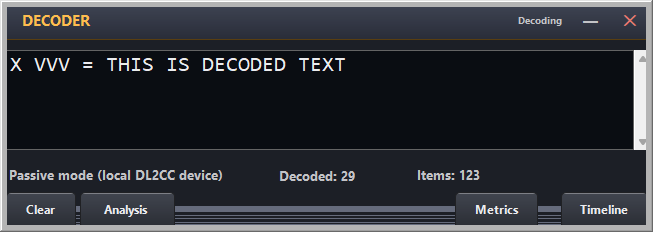 TX Decoder window